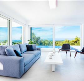 4 bedroom villa with pool and sea view in Perithia, Corfu, sleeps 9